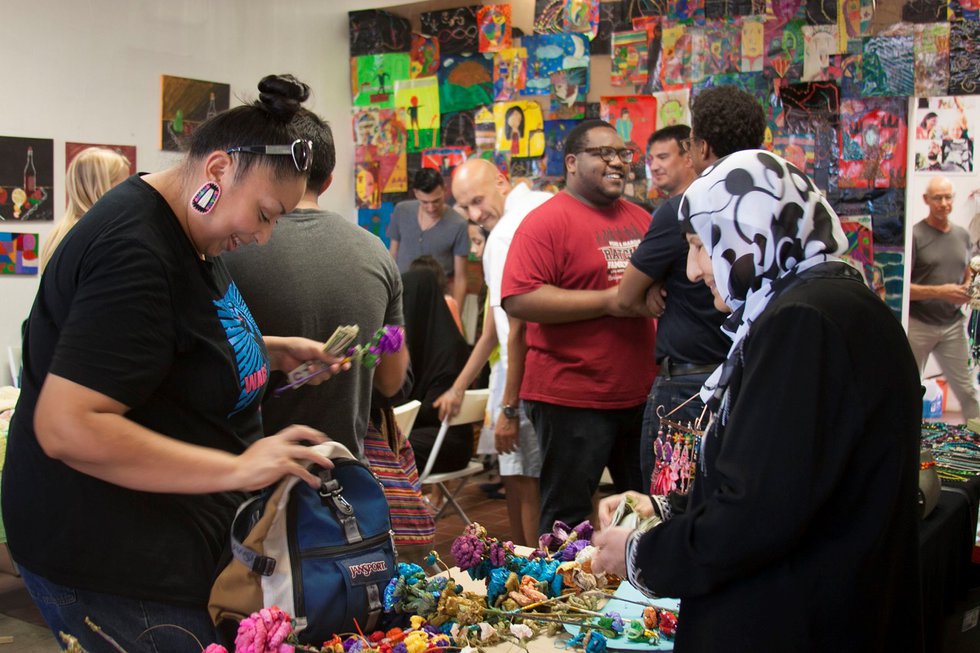 Craft table and fall celebration for Ethiopian New Year in 2015 at Trans.lation, a grassroots arts group in Dallas. (photo by Lizbeth de Santiago)