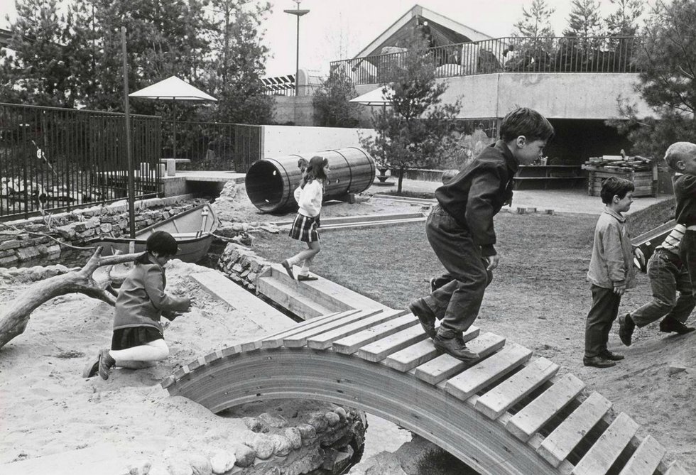 Landscape architect Cornelia Hahn Oberlander designed the Children’s Creative Centre Playground at the Canadian Pavilion of Expo ’67 in Montreal. (collection of Canadian Centre for Architecture)