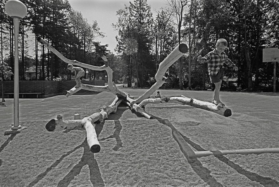 Landscape architect Cornelia Hahn Oberlander designed the North Shore Neighbourhood House Playground in North Vancouver in 1968. (collection of Canadian Centre for Architecture; photo by Selwyn Pullan)