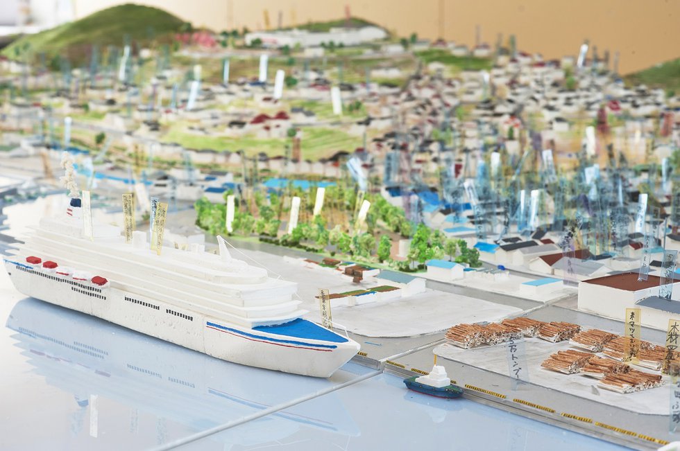 A scale model of Ōfunato City, Iwate Prefecture (photo by Tatsuya Fuji © ︎The Lost Homes Scale Model Restoration Project)