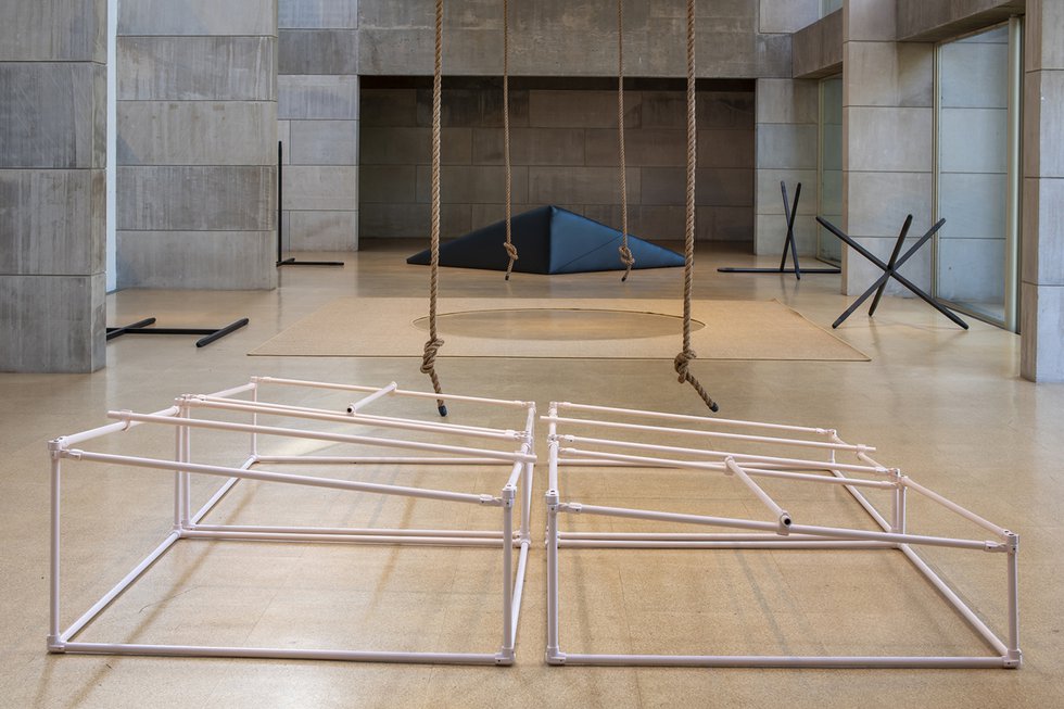 Brendan Fernandes, "Inaction," 2019 installation at the Ezra and Cecile Zilkha Gallery at Wesleyan University in Middletown, Connecticut. (photo by John Groo)