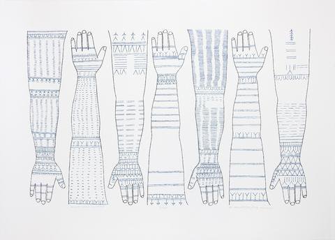 Germaine Arnaktauyok, "Hand/Arm Tattoo," 2020