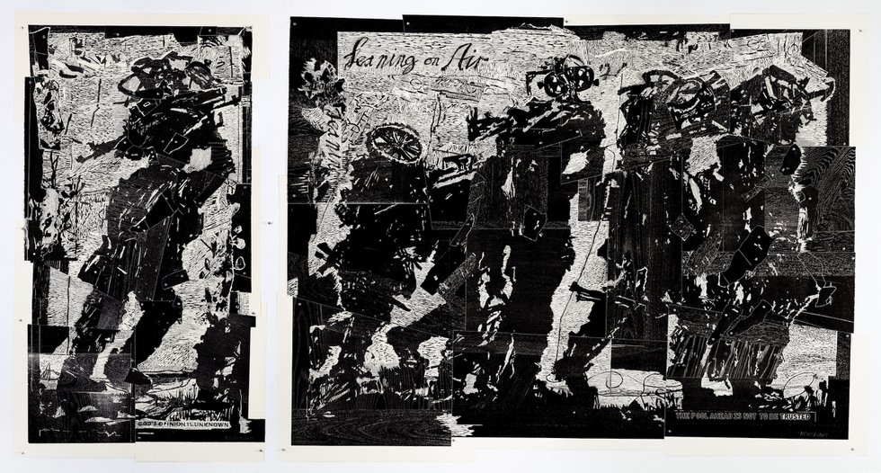 William Kentridge, "Triumphs and Laments: Refugees (1 God’s Opinion is Unknown; 2 Leaning on Air)," n.d.