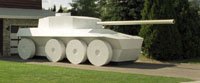 "Full-sized model of a Rooikat tank"