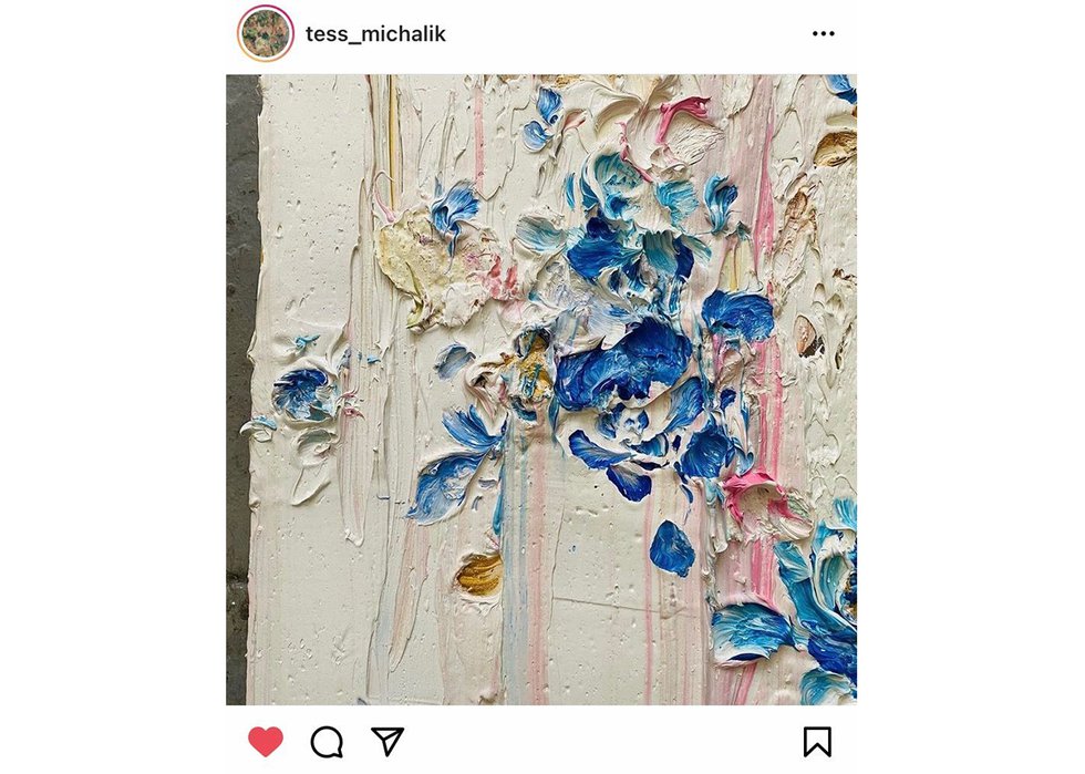 An Instagram post from @tess_michalik: "It's kind of a rose pattern."