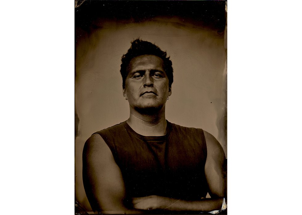 Collodion wet plate self-portrait by Adrian Stimson (courtesy of artist)