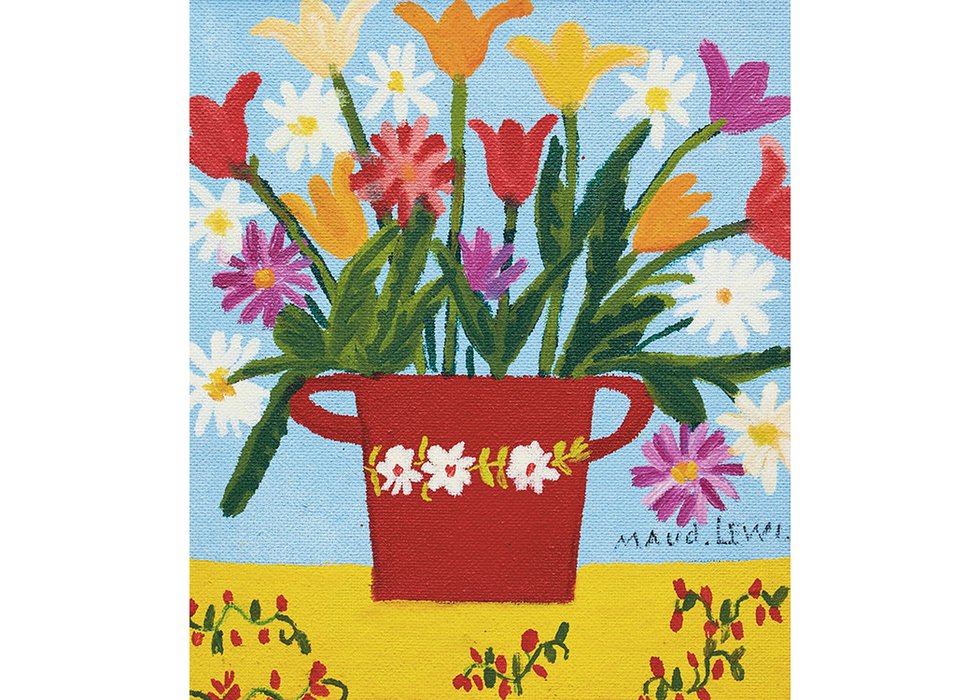 Maud Lewis, “Flowers in Red Pot,” no date