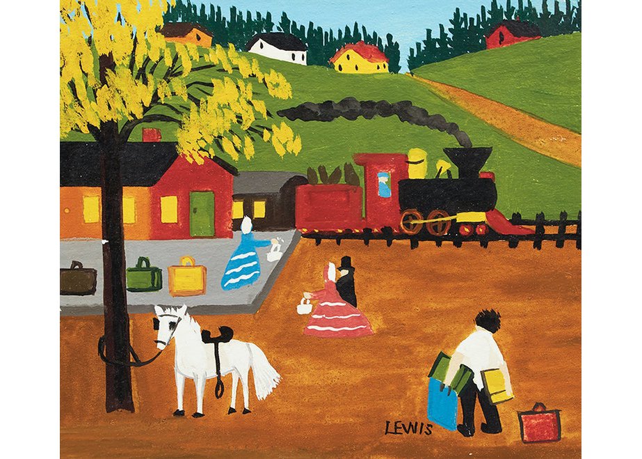 Maud Lewis, “At the Train Station,” no date