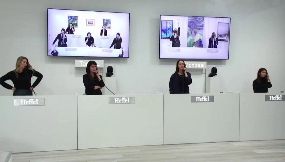 Heffel’s spring auction included live feeds from the company’s offices in Toronto and Montreal. (YouTube)