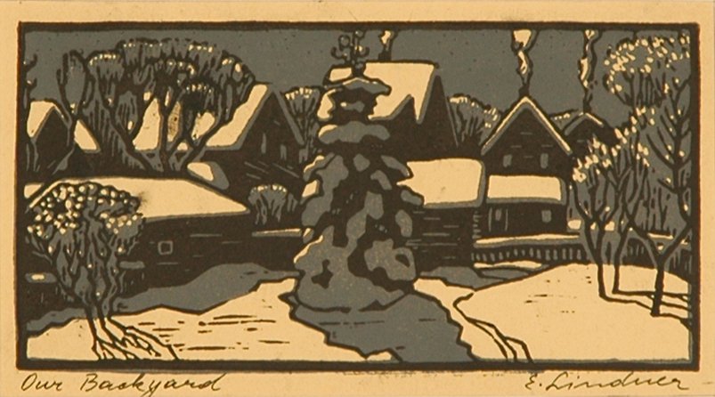 Ernest Lindner, "Our Backyard (Christmas)," 1957