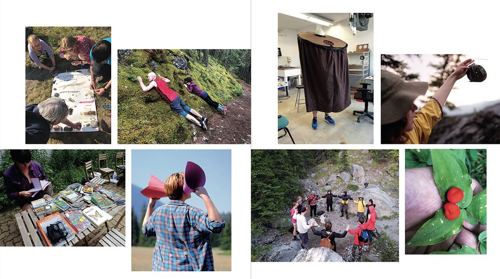 An outdoor gathering as part of the “Outdoor School” residency at the Banff Centre for Arts and Creativity led by Amish Morrell, Diane Borsato and Tania Willard, in 2018. (courtesy Diane Borsato)