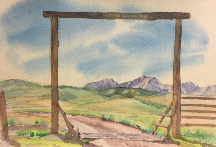 Martha Houston, "Cattle Gate, D Ranch," 1959