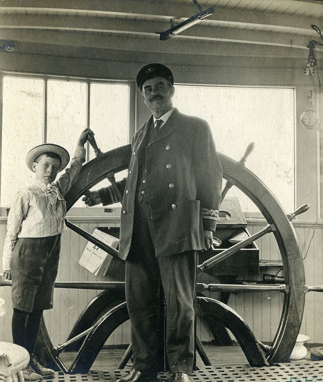 "Reginald and Captain Walter Seaman of the Kuskanook,"1910