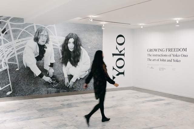 The members’ opening for “Growing Freedom: The instructions of Yoko Ono / The art of John and Yoko,” at the Vancouver Art Gallery, 2021 (photo by Scott Little Photography, courtesy VAG)