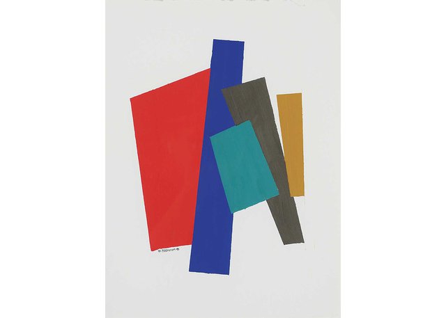 William Perehudoff, “ACP-93-35,” 1993, acrylic on paper, 11″ x 8″ (sold at Levis for $9,360)