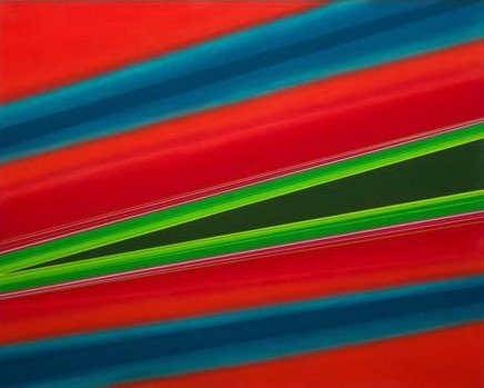 Rita Letendre, “Malapèque,” 1973, acrylic on canvas, 48″ x 60″ (sold at ByDealers for $36,000)