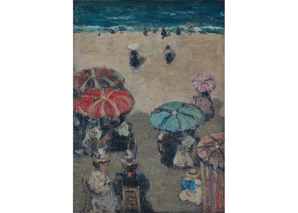 James Wilson Morrice, “Umbrellas on the Beach, Brittany,” 1896