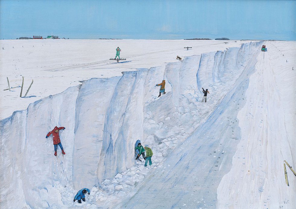 William Kurelek, “After the Blizzard in Manitoba,” 1967