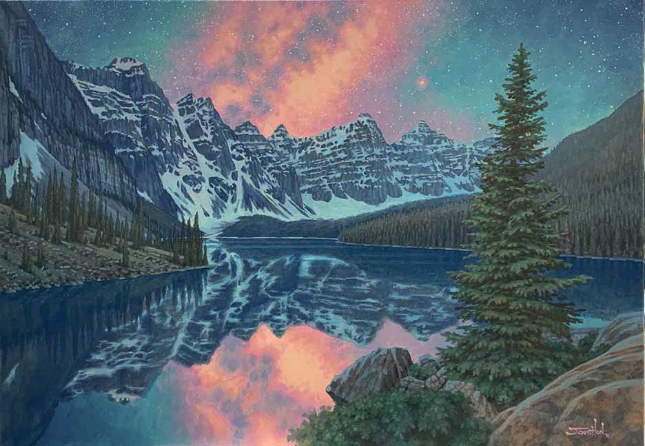 Jonathon Earl Bowser, "Nightrise at Ten Peaks," 2022