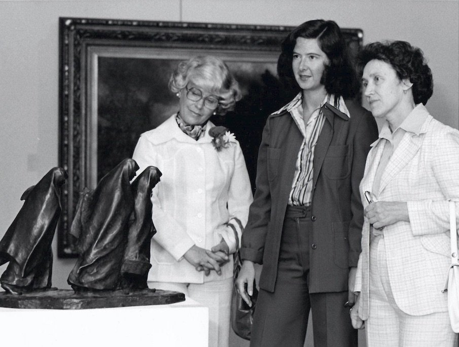Nina Birukova, a curator at the Hermitage museum (right), Ann Davis, a curator at the Winnipeg Art Gallery (centre)