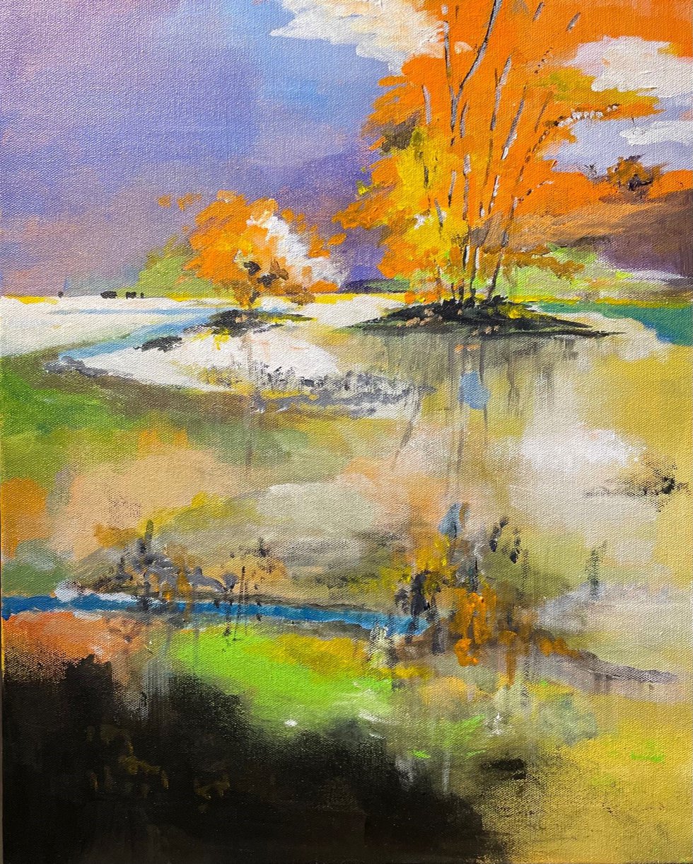 Ian Carter, "Autumn Lake and Stream," 2022