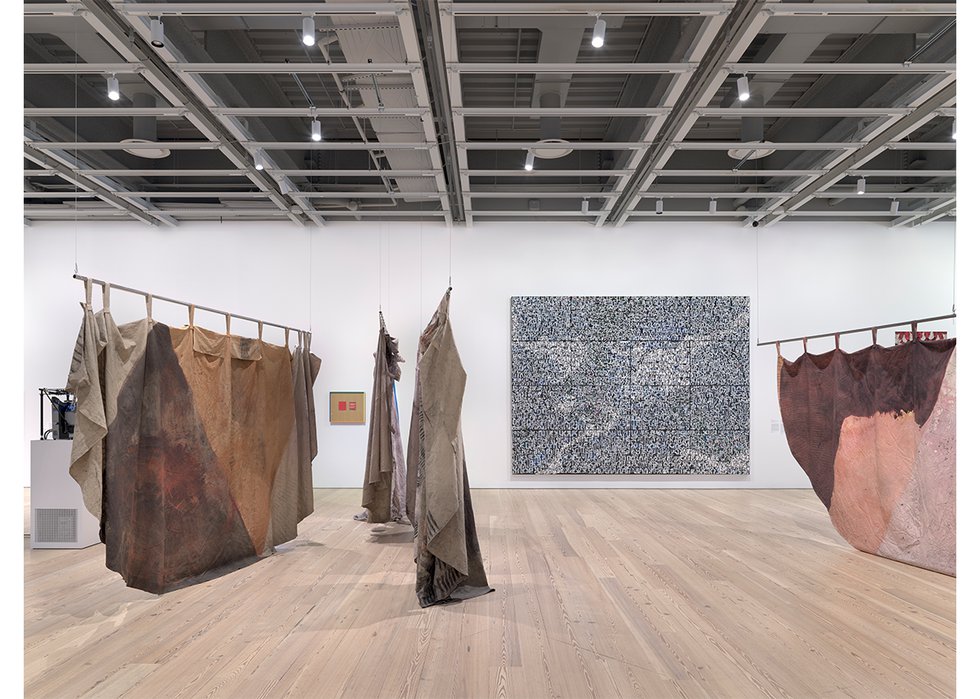 Installation view of "Whitney Biennial 2022: Quiet as It’s Kept" at the Whitney Museum of American Art
