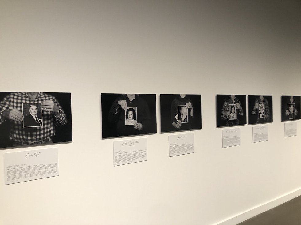 Installation view of "Here to Tell: Faces of Holocaust Survivors," at the Glenbow Museum in Calgary. (photo by Lissa Robinson)
