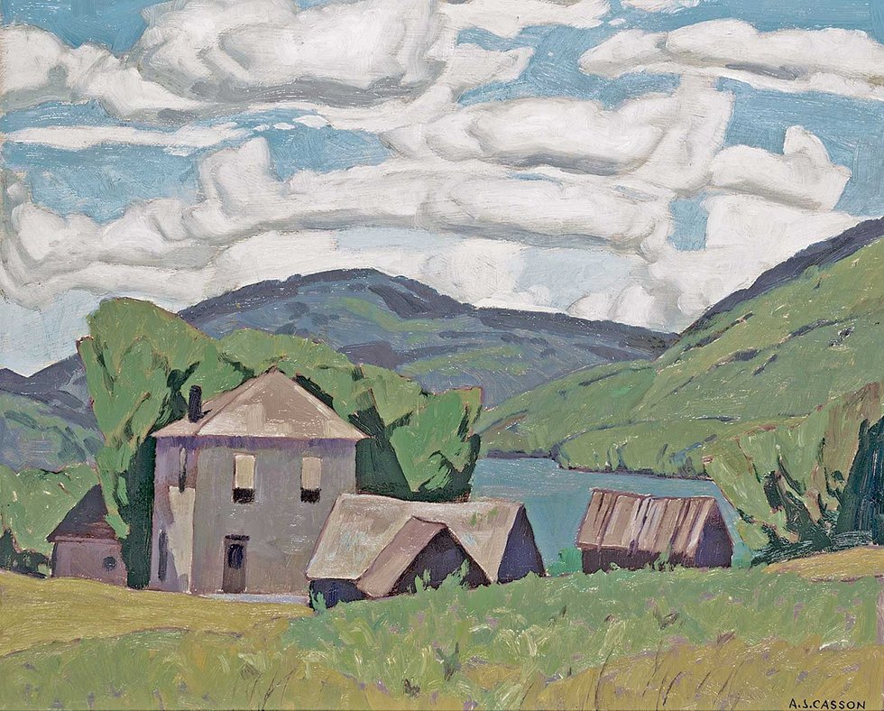 Alfred Joseph Casson, "Farmhouse - Lake Kamaniskeg," 1958