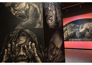 Colectivo Subterráneos, installation view of “A Picture is Worth a Thousand Words – Art and Activism: Contemporary Printmaking from Oaxaca, Mexico,” 2022