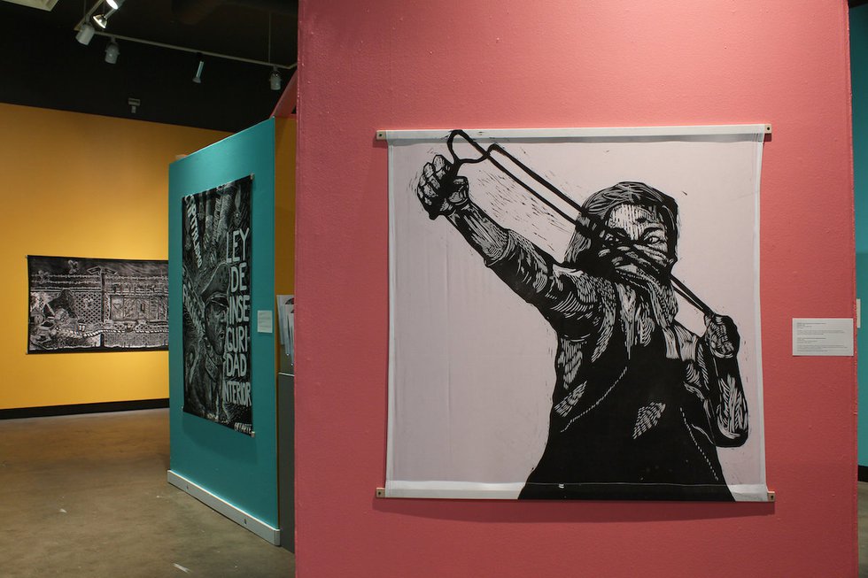 Taller Artístico Comunitario, installation view of “A Picture is Worth a Thousand Words – Art and Activism: Contemporary Printmaking from Oaxaca, Mexico,” 2022