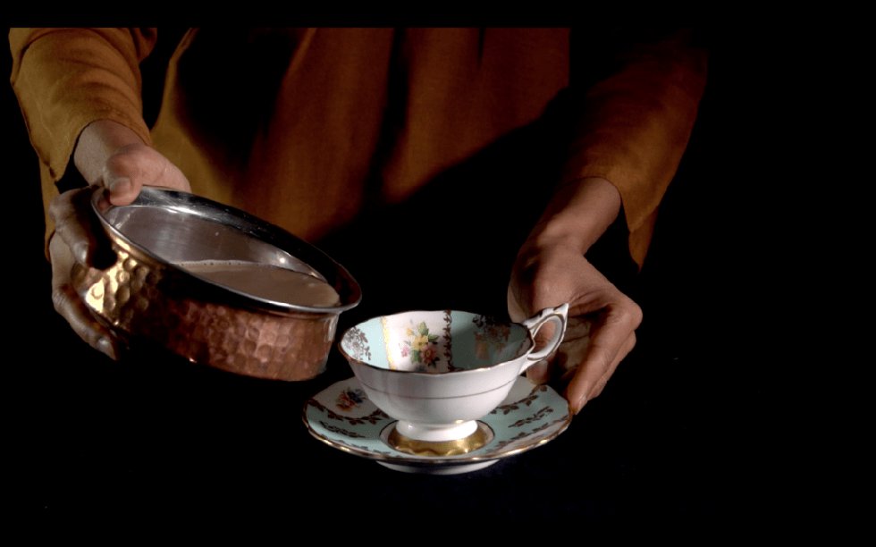 Farheen HaQ, "drinking from my mother's  saucer," 2022