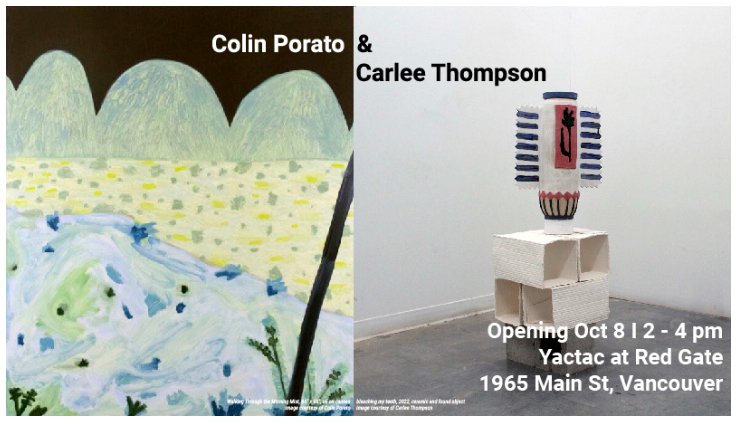 Left: Colin Porato, "Walking Through the Morning Mist,"  Right: Carlee Thompson, "Bleaching my Teeth," 2022