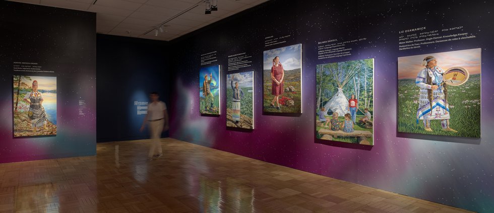 Kent Monkman, “Being Legendary,” 2022, installation view at Royal Ontario Museum (© ROM)