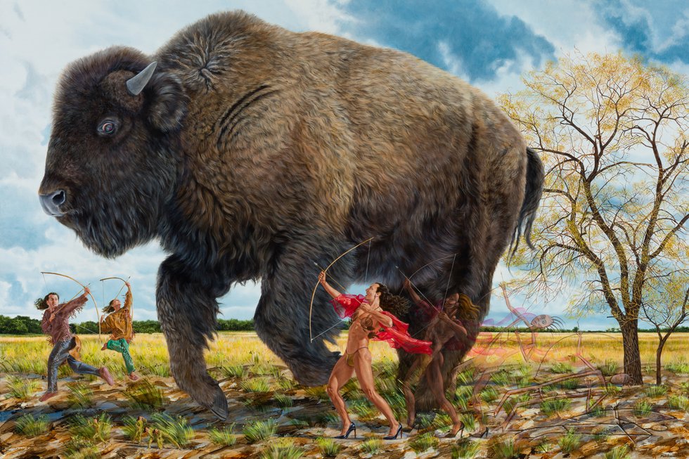 Kent Monkman, “Compositional Study for Song of the Hunt,” 2022