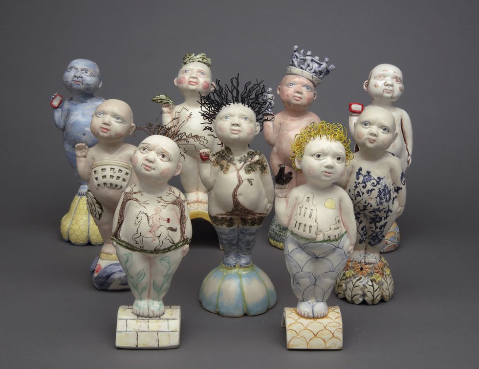 Debra Sloan, "Group of Figurative Finials," 2018