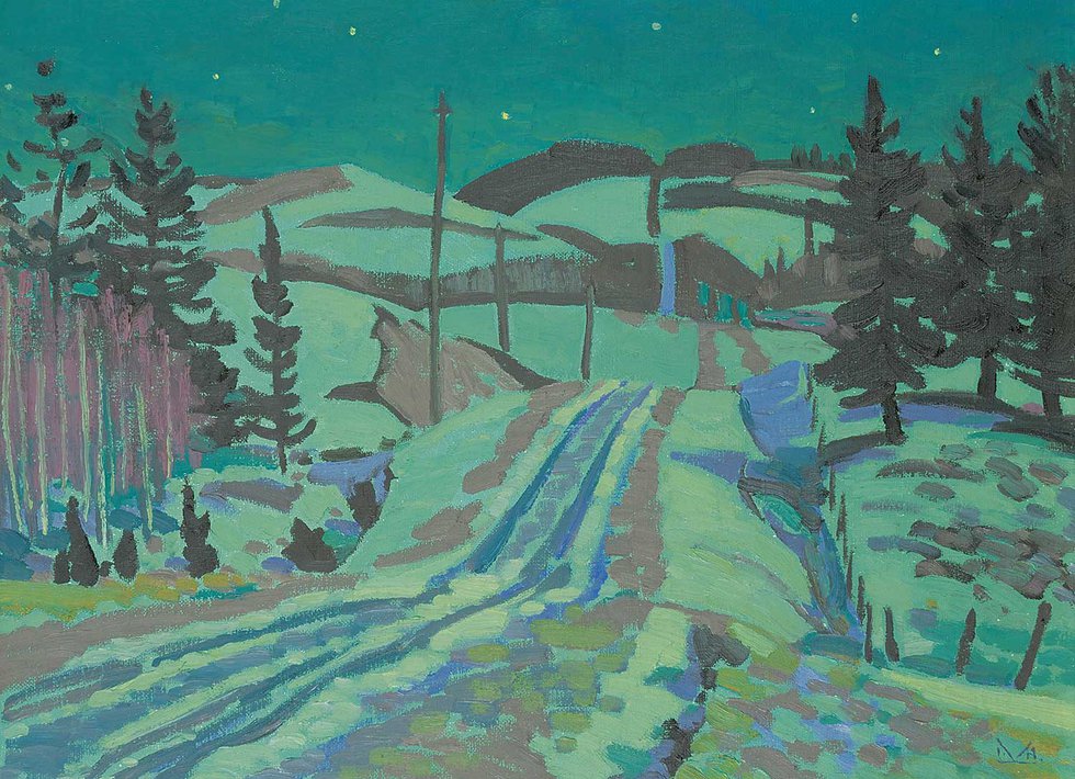 Illingworth Holey Kerr, “Foothill Road, Winter Night,” 1974