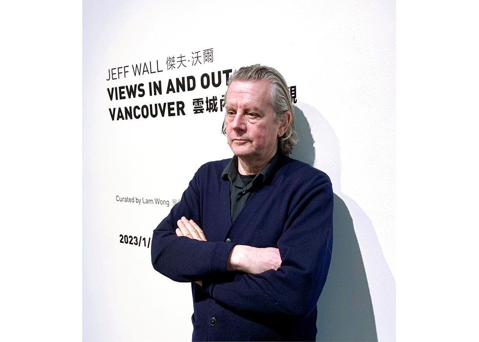 Jeff Wall at his solo show at Canton-sardine in Vancouver. (photo by Lam Wong)