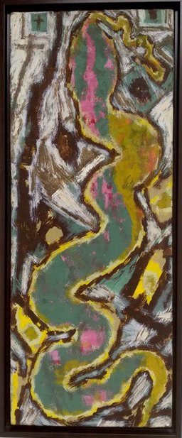 Doug Rowed, "Snake," 1986, acrylic on canvas, 22.5" x  9.5"