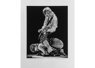Barrie Wentzell, “David Bowie and Mick Ronson,” 1973, gelatin silver print, 20" x 16" (courtesy the artist)