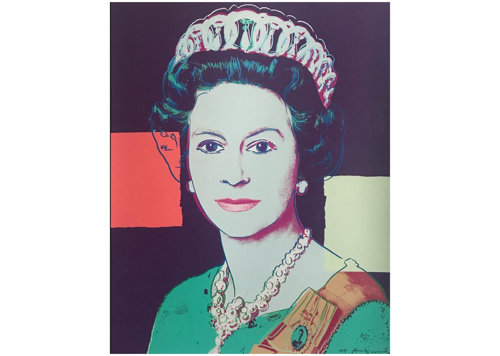Andy Warhol, "Queen Elizabeth II of The United Kingdom," (F. &amp; S. II.335A), 1985 (part of a limited edition set, photo courtesy Artsy)