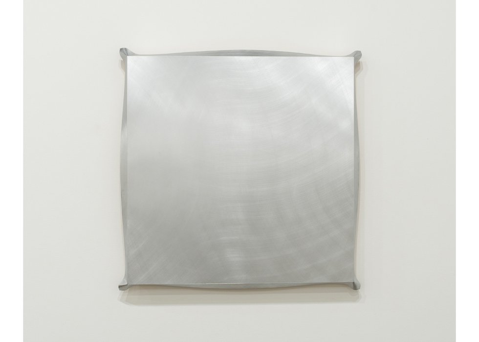 Stéphane La Rue, “Sans-titre (Baroque) no.2,” 2020, aluminum and wood, 33" x 33"