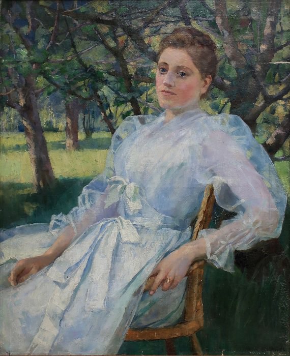 Mary Alexandra Bell Eastlake, “Portrait of a Lady,” 1892, oil on canvas, 36" x 29.5" (sold at Waddington’s for $24,000)