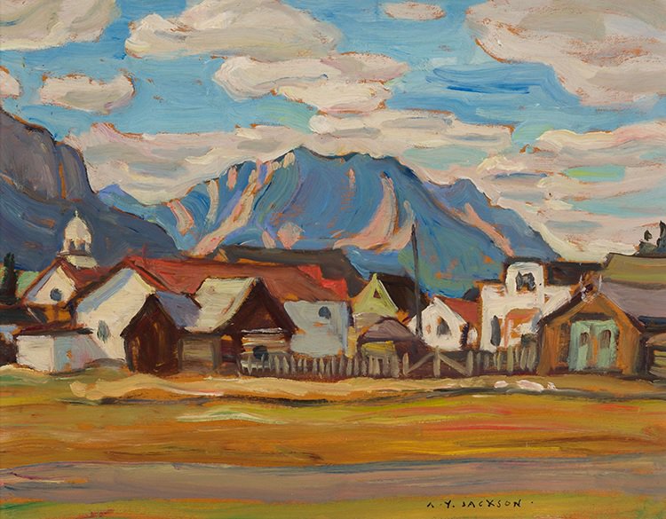A. Y. Jackson, “Canmore,” 1947, oil on board, 10.5" x 13.5" (sold at Heffel for $40,250)