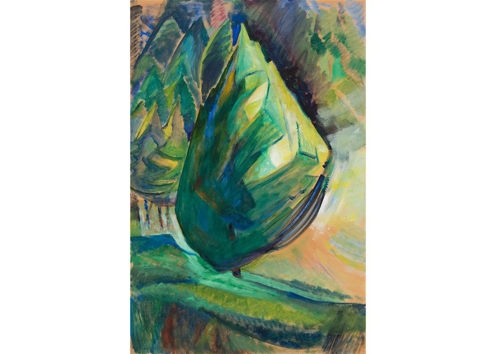 Emily Carr, “Glorious Tree,” circa 1932, oil on paper, 36" x 24" (sold at Heffel for $391,250)