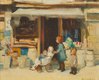 Marion Long, “Shopping for the Family,” circa 1920-1921, oil on board, 8.5" x 10.5" (sold at Waddington’s for $27,060)
