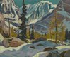 J.E.H. MacDonald, “Snowy Morning, Rocky Mountains near Lake O'Hara,” 1925, oil on paperboard, 8.5" x 10.5" (sold at Waddington’s for $120,750)