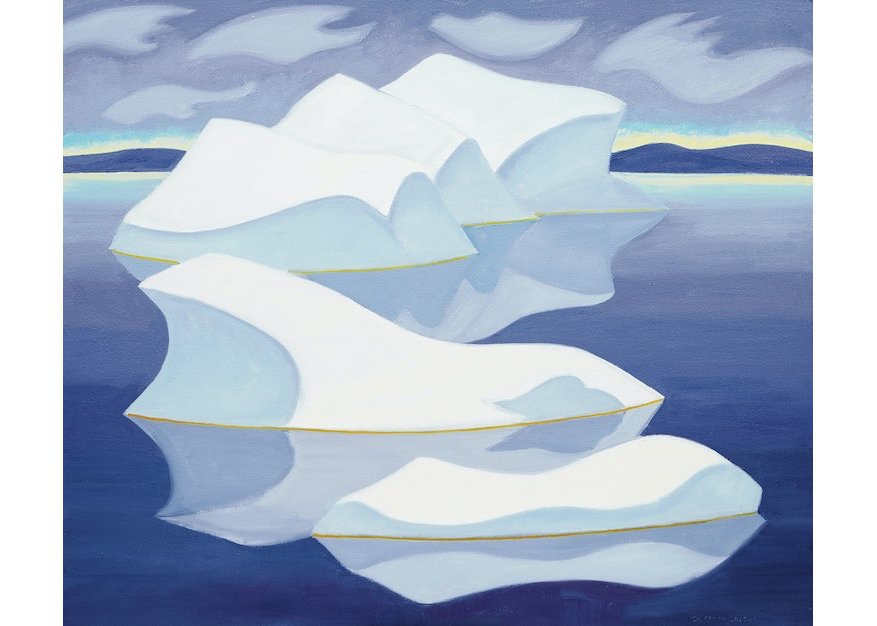 Doris McCarthy, “Floes Floating,” 2000, oil on canvas, 30" x 36" (sold at Cowley Abbott for $43,200)