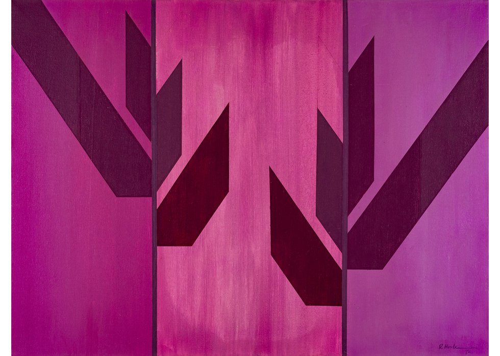 Robert Houle, “Untitled (Abstract Sweetgrass in Purples),” 1972, acrylic on canvas, 30" x 40" (sold at First Arts for $33,600)