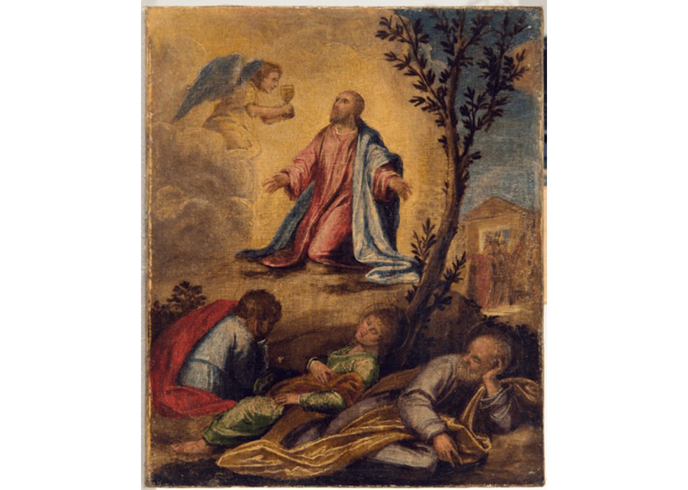 Giovanni Battista Zelotti (attributed to) (Verona, circa 1526 – Mantova, 1578), "Christ in the Garden of Gethsemane," circa 1560–1570
