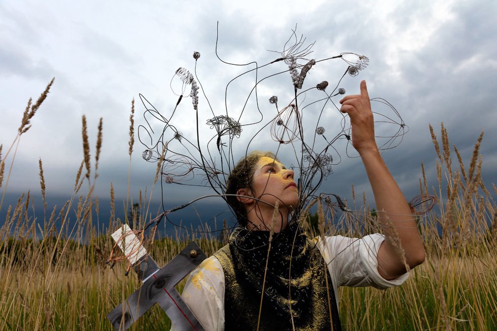 Meryl McMaster’s “Remember The Sky You Were Born Under,” a 2022 giclée print